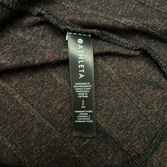 Athleta Harmony Hoodie Sweatshirt in Mahogany Heather Textured Lightweight - Picture 7 of 9